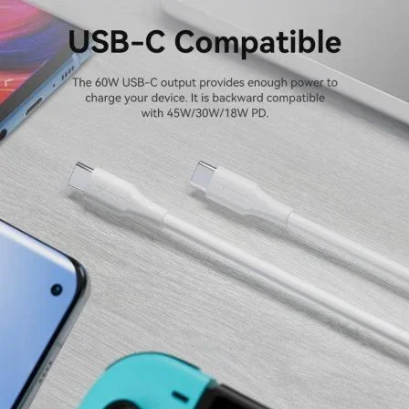 Vention Cable USB 2.0 Tipo-C TRCWH de 2m, 60W, Blanco